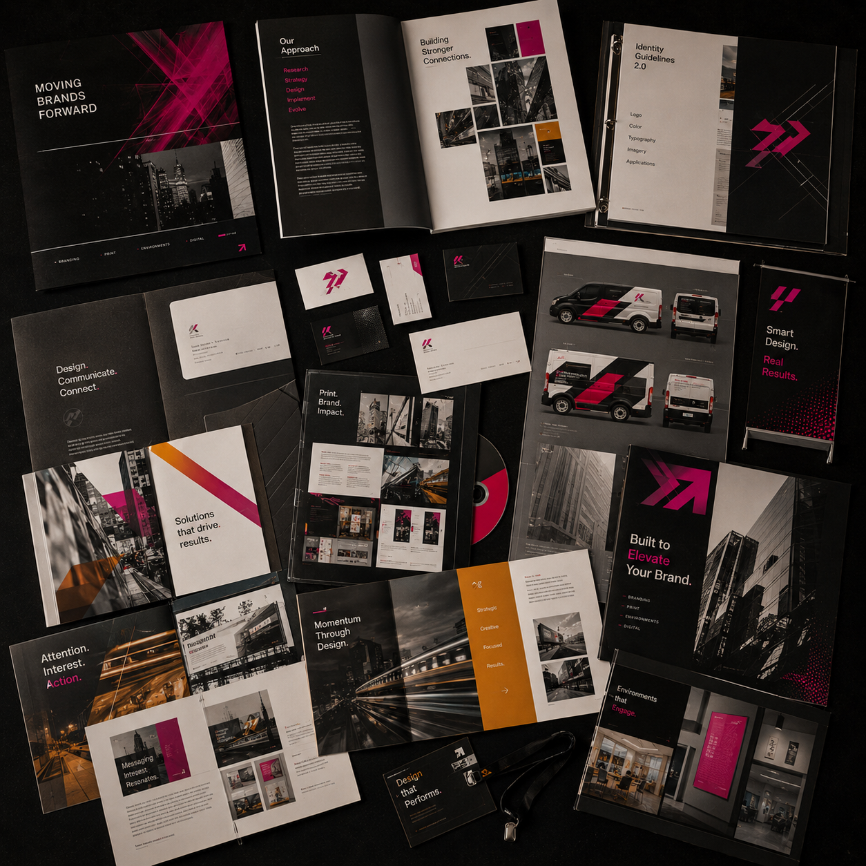 Print branding signage and marketing work