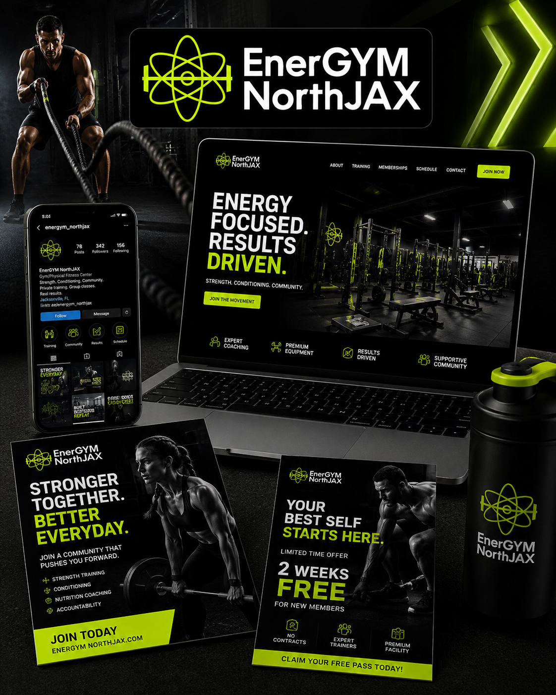 EnerGYM North Jax gym website and digital marketing project