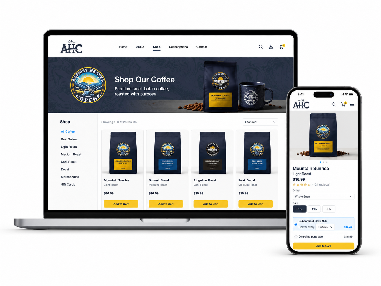 E-commerce website and product page examples