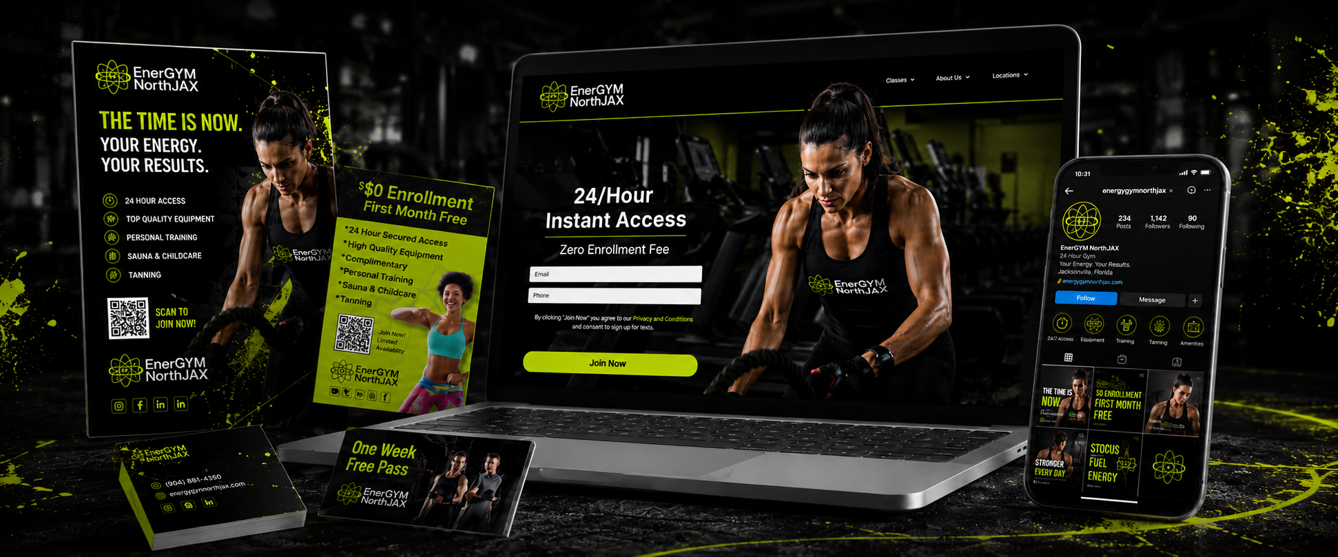 EnerGYM NorthJAX website, branding, and marketing project